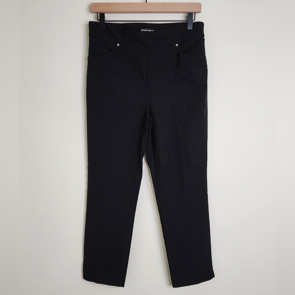 Hilary Radley Black Slim Fit Pull-on Stretch Lightweight Crop Pants Med Casual